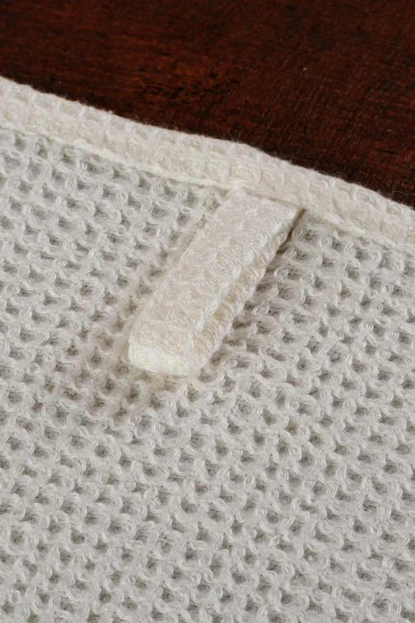 Linen Waffle Towel JENTIL Bleached White - Image 2