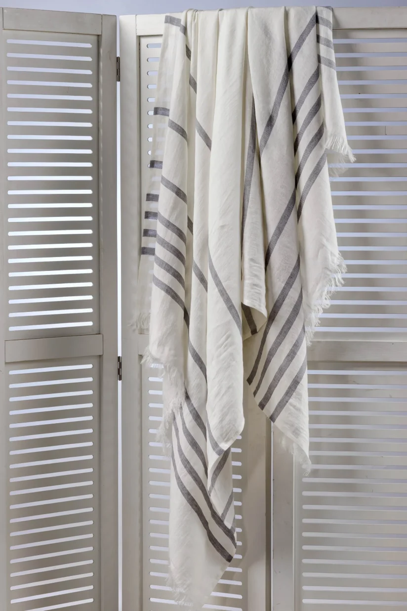 Linen Beach Towel LONGANA Grey - Image 2