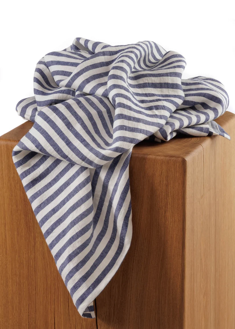 Linen Beach Blanket LUTIN Blue - Image 2