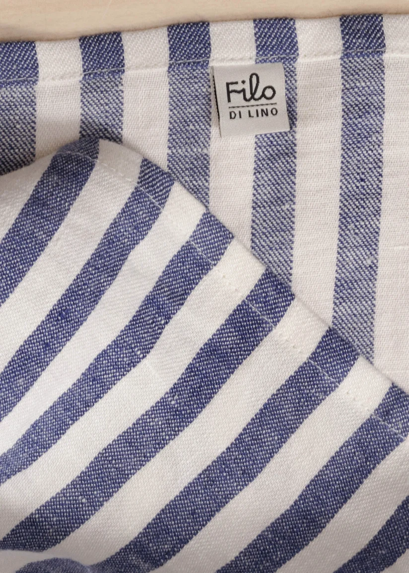 Linen Beach Blanket LUTIN Blue - Image 4