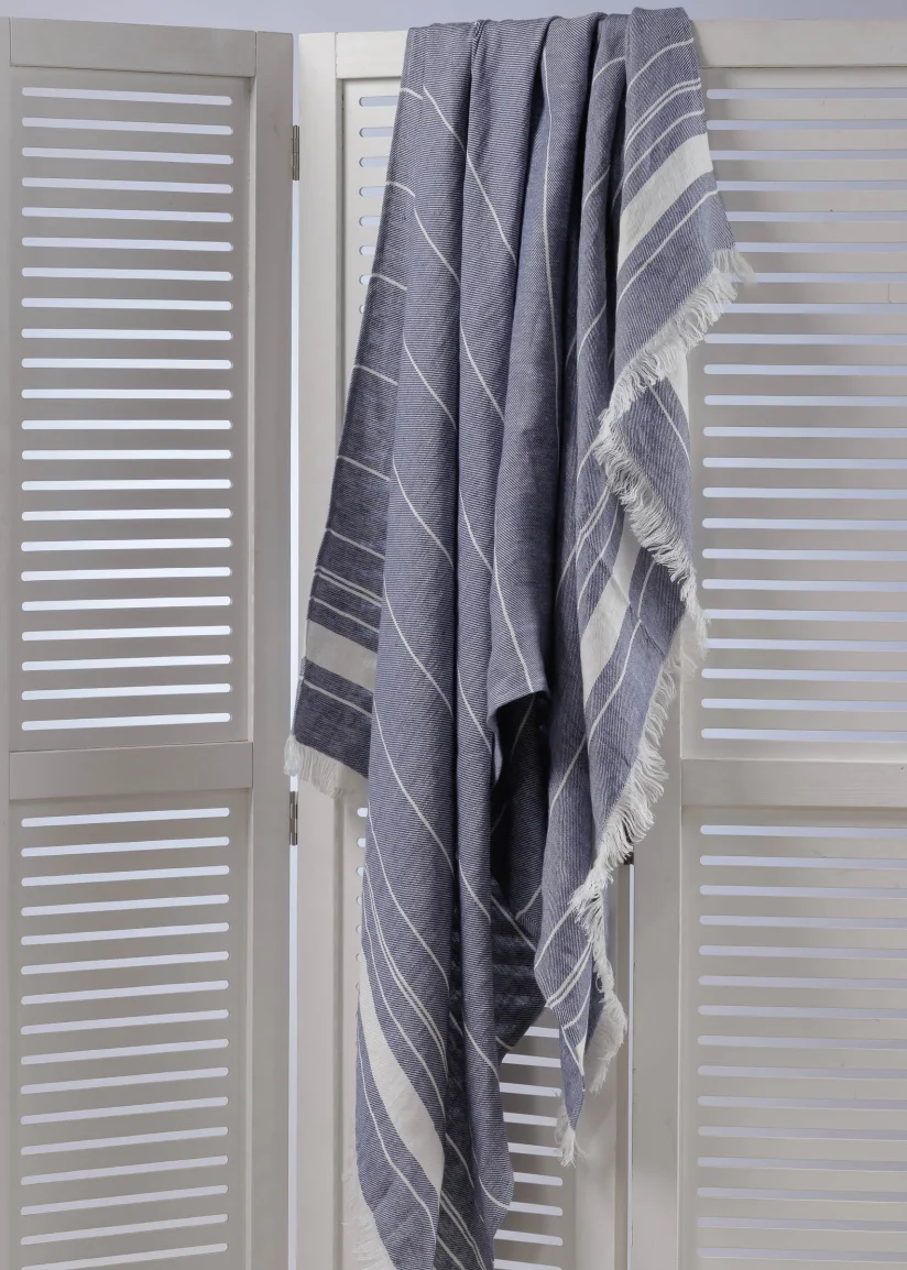 Linen Sauna Towel MATAGOTA Blue - Image 2