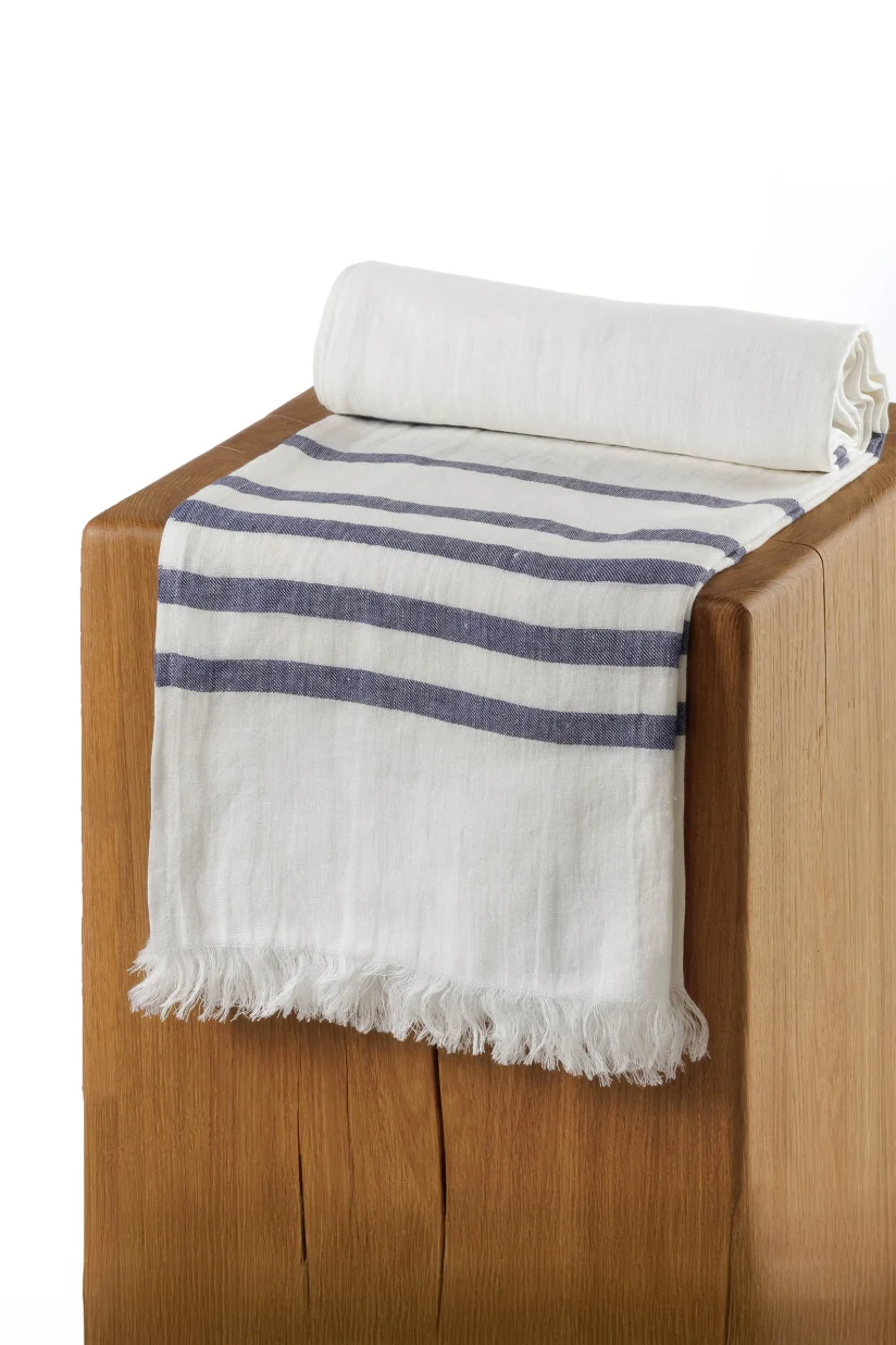 Linen Beach Towel LONGANA Blue