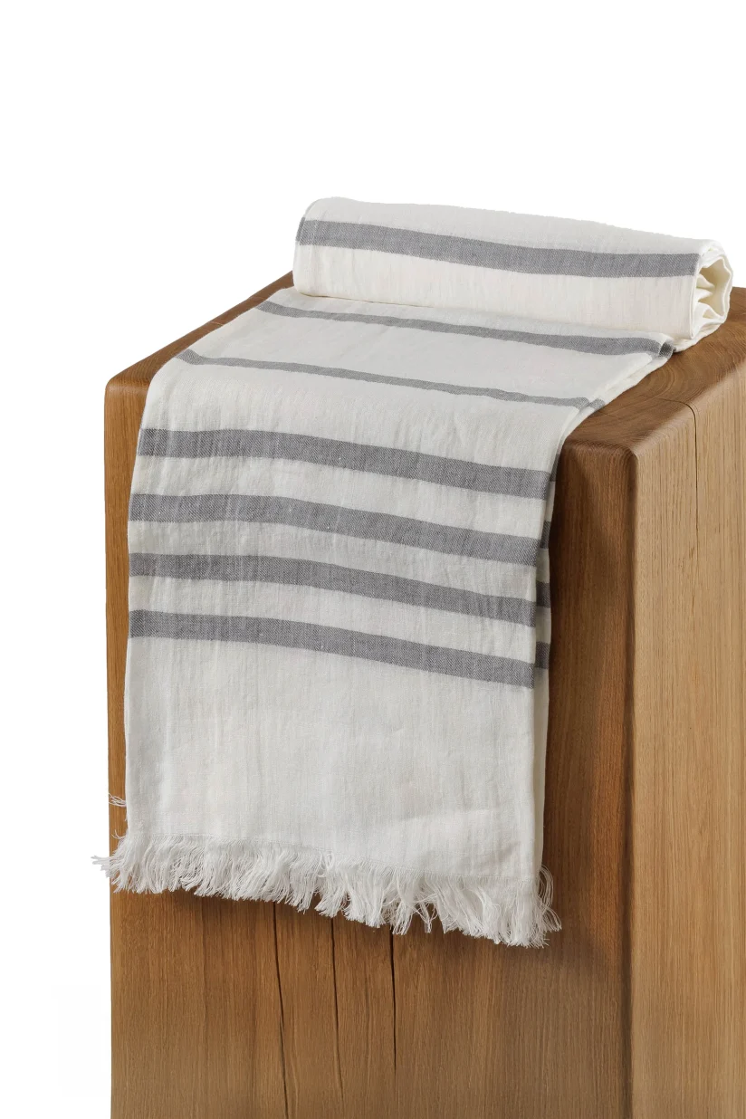Linen Beach Towel LONGANA Grey