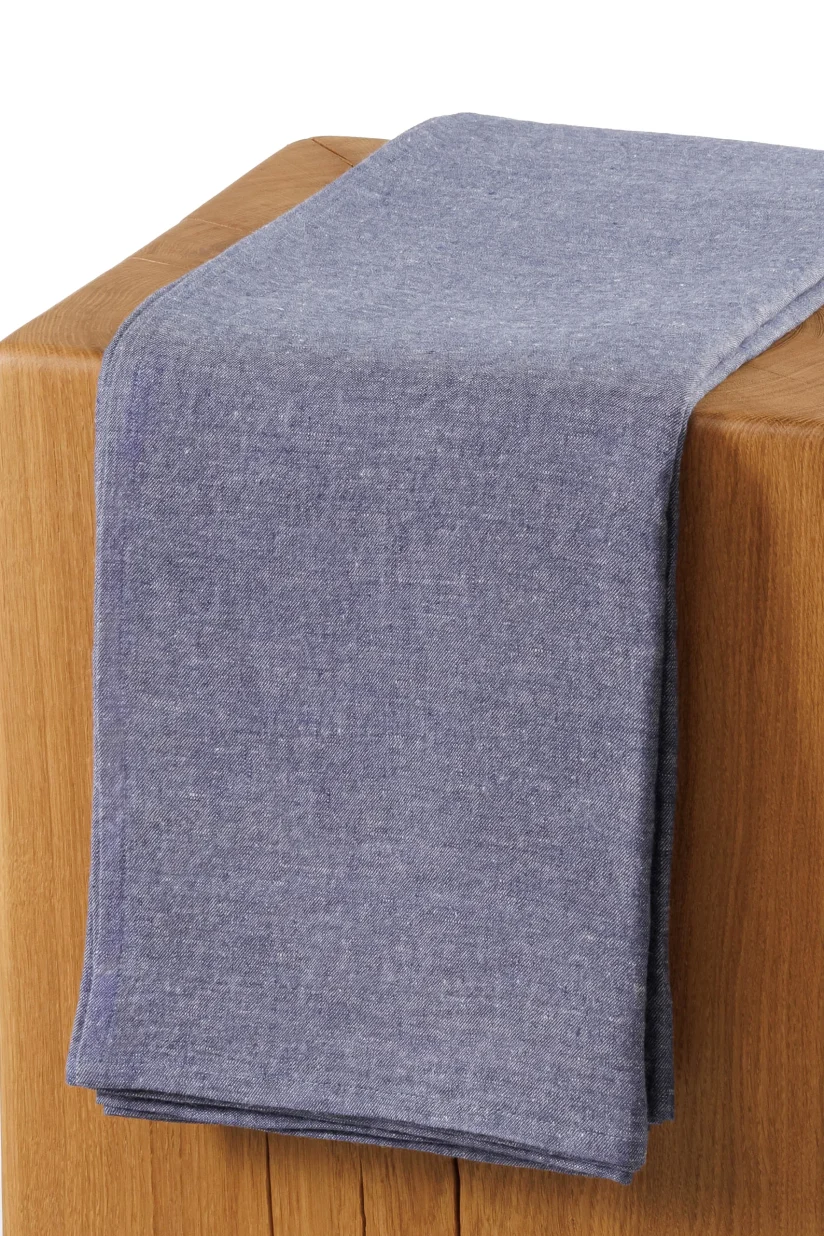 Denim Linen Beach Blanket ALVITA Blue