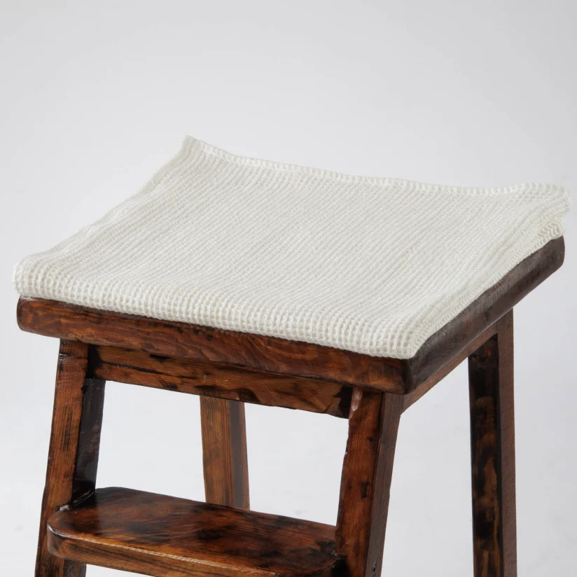 Linen Waffle Towel JENTIL Bleached White